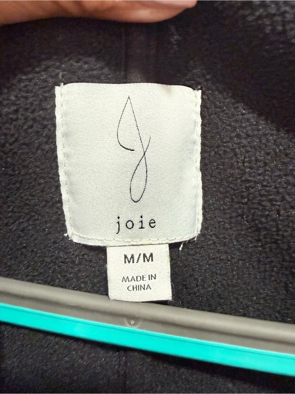 Joie woman's Black hooded Plush Teddy/sherpa Coat Jacket Cozy Open Front M - Picture 2 of 11